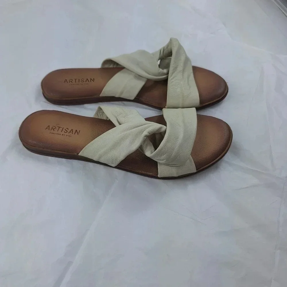 ARTISAN Crafted By Zigi Womens Leather Enida Off White Sandals Size 10 - Picture 6 of 10